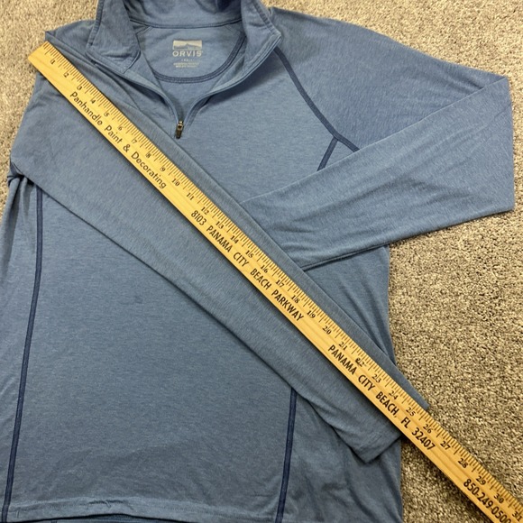 ORVIS Mens 1/4 Zip Pullover Long Sleeve Sweater Shirt Light Blue Size Small - Picture 4 of 8